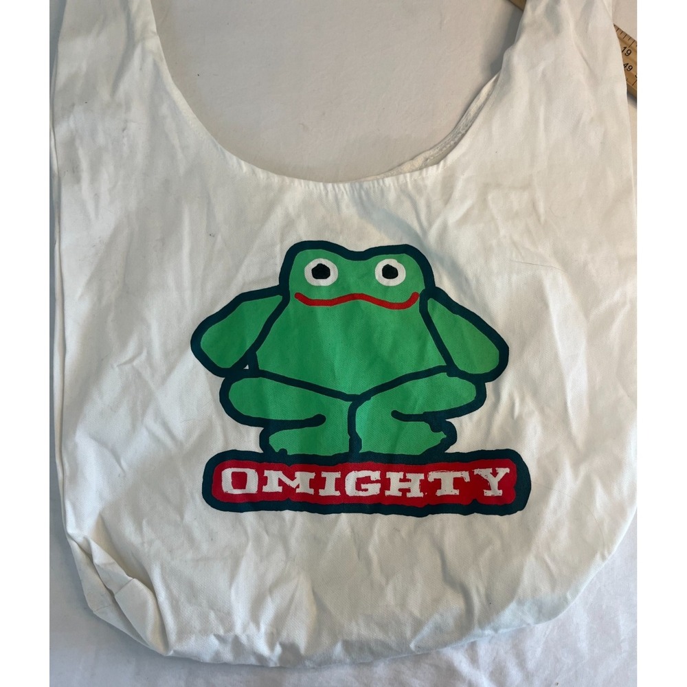 Omighty Tote Bag - Frog Graphic‎ - Green White Red - Art Deco - Cult Favorite